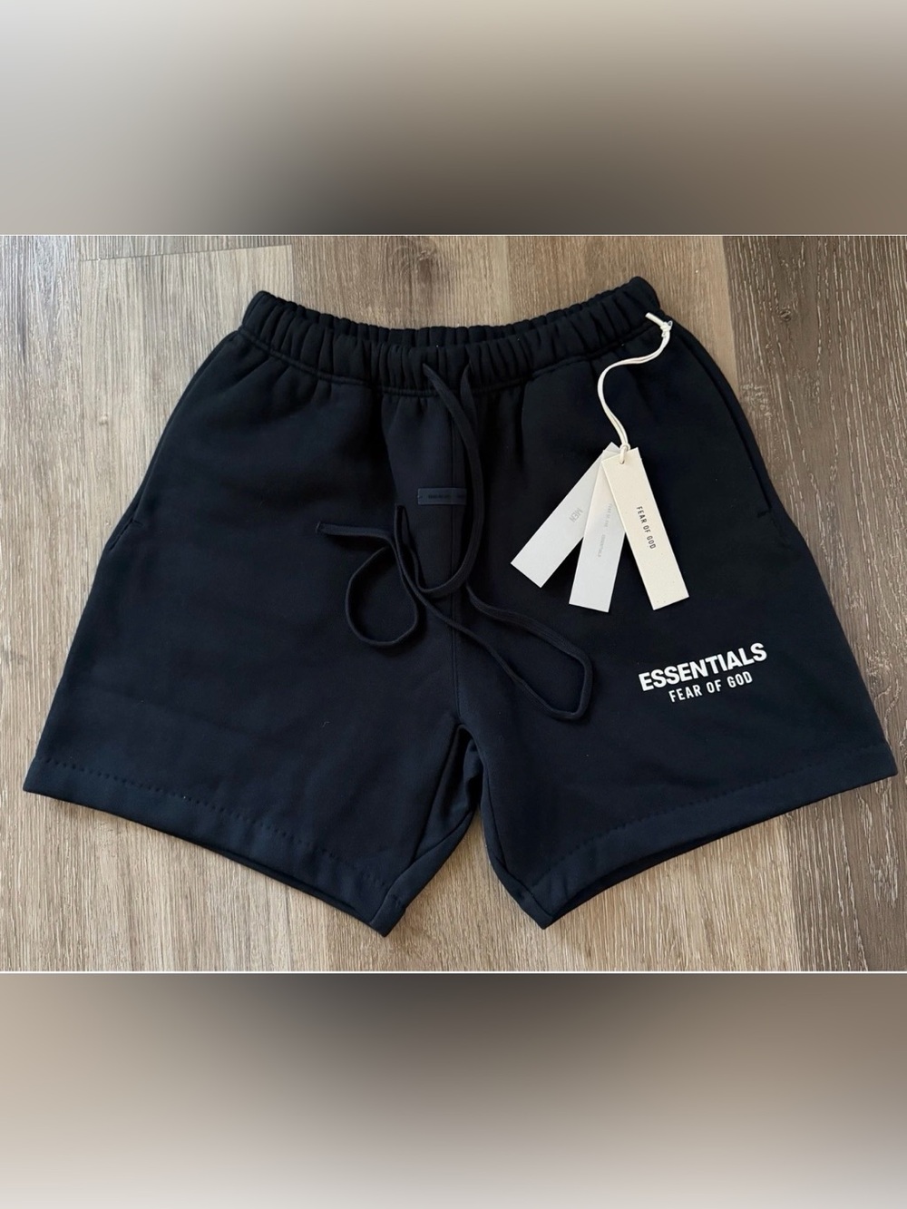 Essentials Fear Of God Soccer Fleece Shorts Jet Black Men’s Size XS NWT